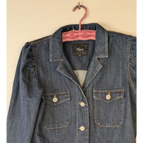 Rails Lisette Raw Denim Dress button down long sleeve, denim shirtdress, Medium - Picture 4 of 6